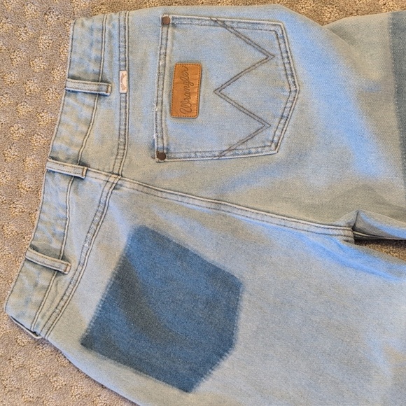 Wrangler Billabong Denim Collab Size 28 Patch It Up High Straight Jeans - Picture 12 of 12